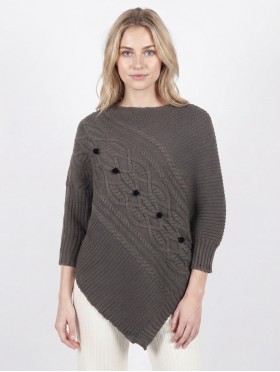 Asymmetrical Poncho W/Sleeves